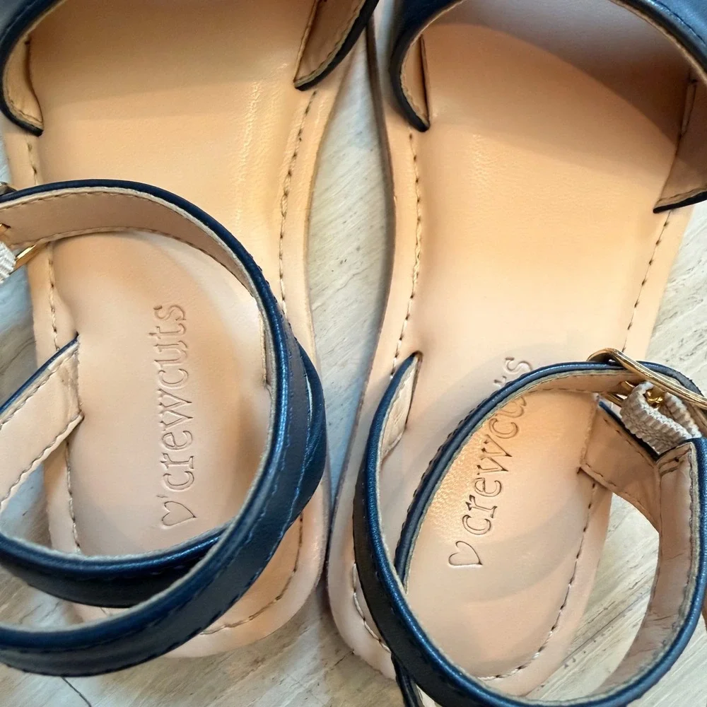 Crewcuts Sandals Ankle Strap Outing Vacation Walking Comfort Navy Blue BF051 K11